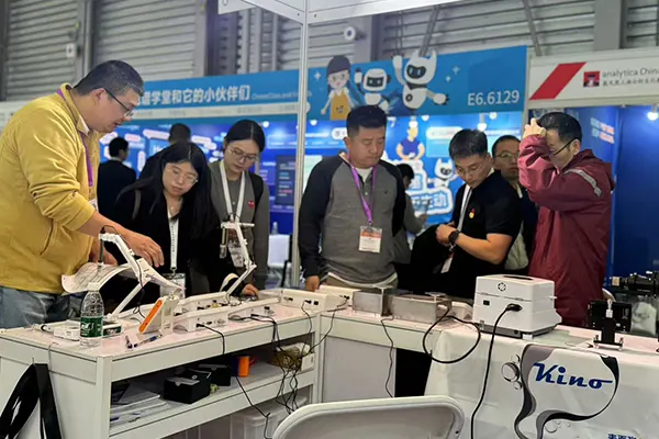 Skill Scientific demonstrating laboratory instruments to visitors at an industry exhibition